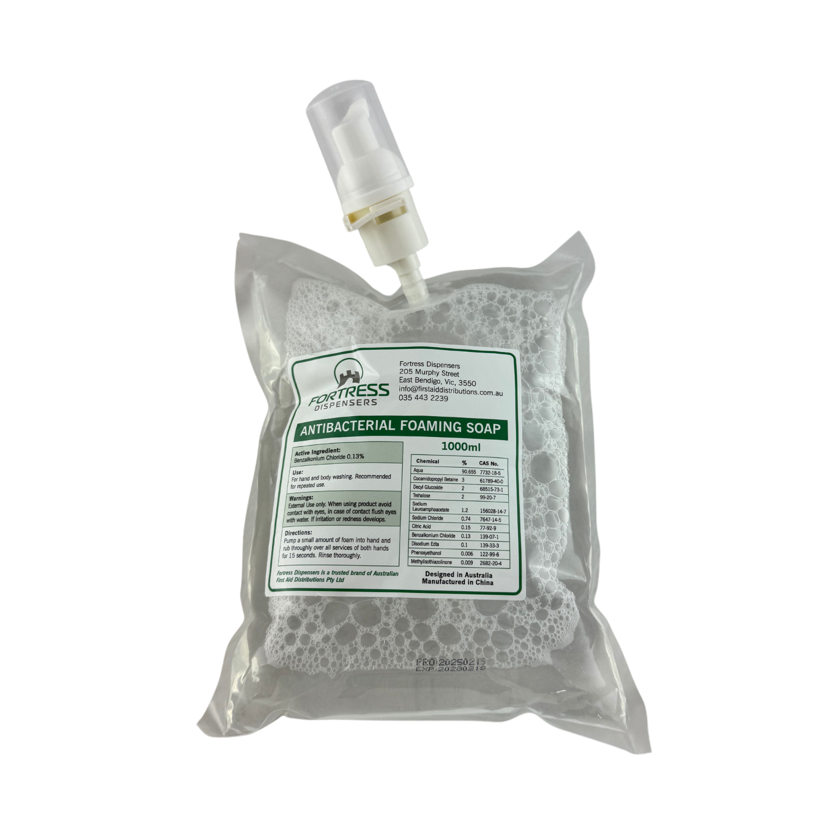 Fortress Antibacterial Foaming Hand Soap 2 x 1 litre